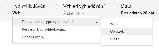 Přepnutí na obrázky v Google Search Console