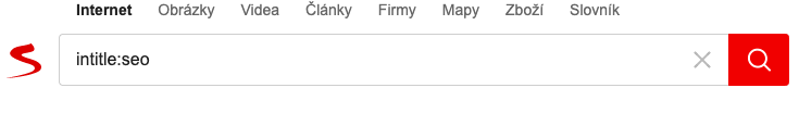 vyhledávací operátor intitle