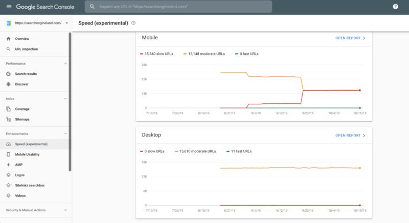 Měření rychlosti stránek v Google Search Console