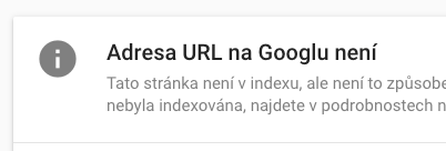 URL není na Google