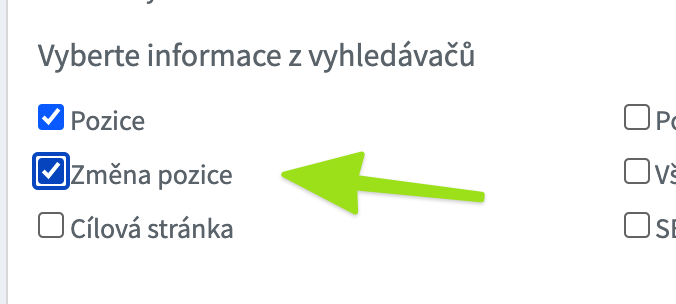 Poslední změna pozice klíčového slova - nově i v exportu