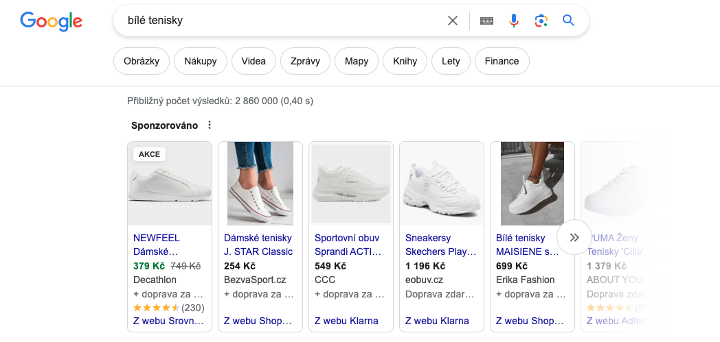 Reklamy v Nákupech Google