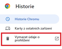 Jak smazat historii vyhledávání