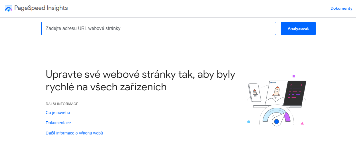 Pagespeed Insights náhled webu