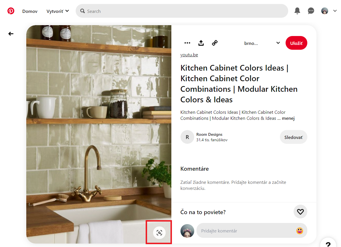 Vyhledávače obrázků třetích stran Pinterest