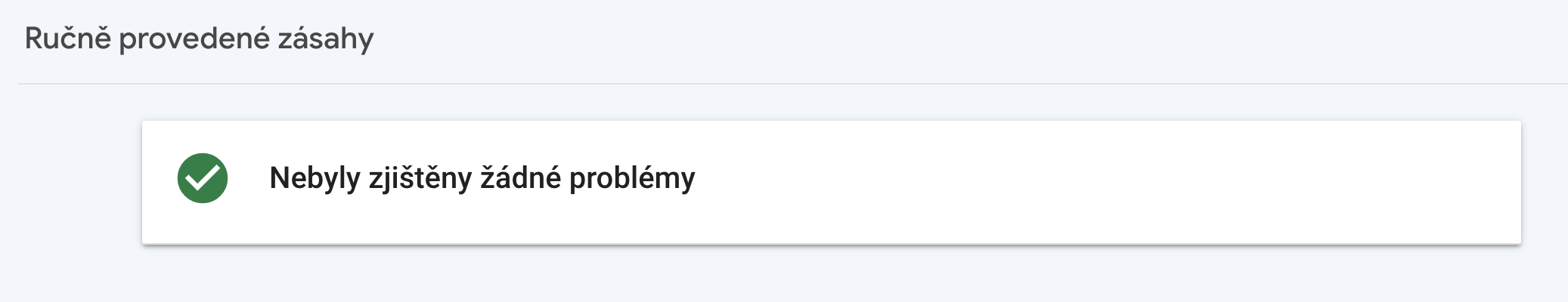 Ručně provedené zásahy v Google Search Console