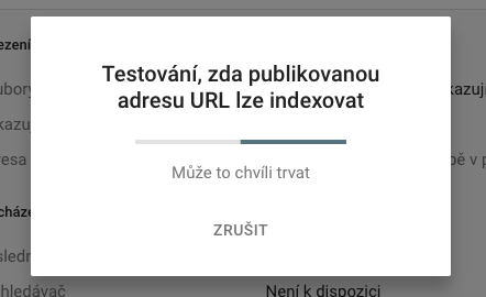 Testování publikované URL.