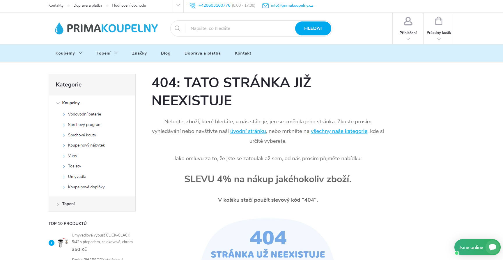 404 Page not found - Primakoupelny