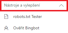 Bing Webmaster Tools Nástroje a vylepšení